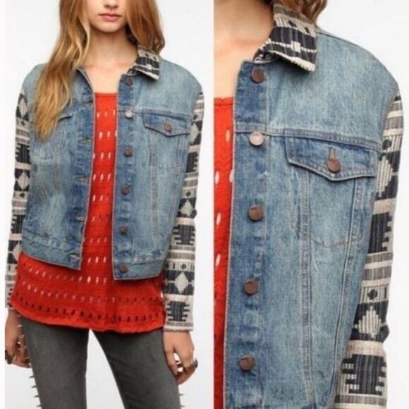 UO BDG x The Reformation Tribal Denim Jacket M - Picture 2 of 15